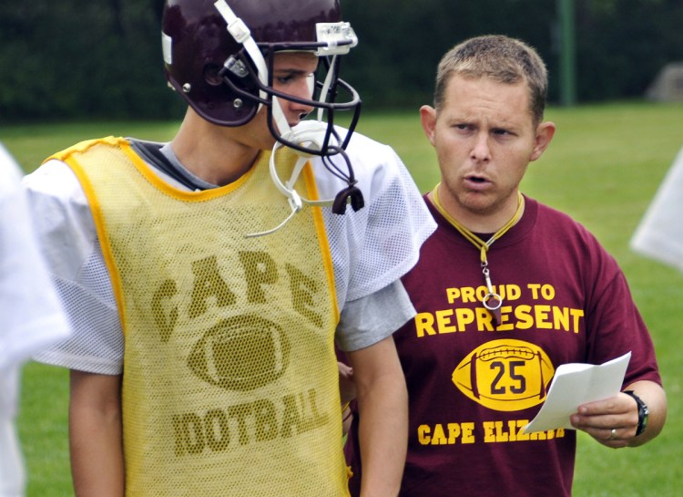 Aaron Filieo, shown in a 2008 file photo, compiled a 106-48 record in 15 seasons as head coach of the Cape Elizabeth High football program. (Gordon Chibroski/Staff Photographer)