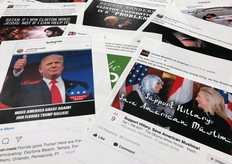 Some of the Facebook and Instagram ads linked to a Russian effort to disrupt the U.S. political process and stir tensions over social issues.