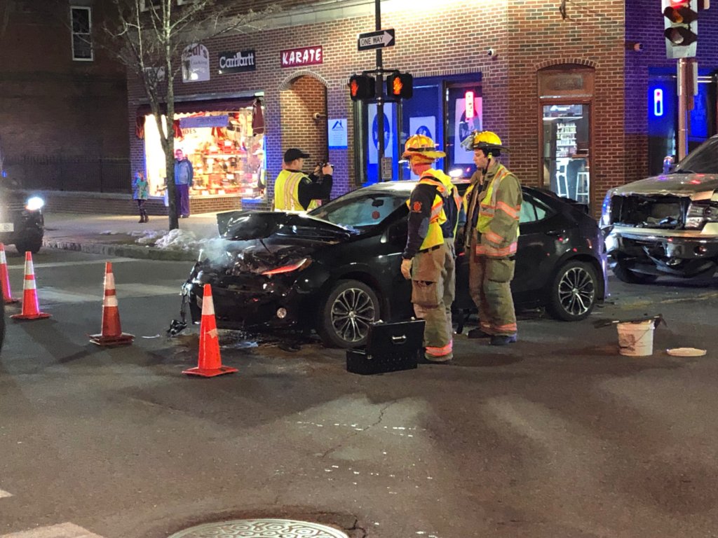 Accident in downtown Lewiston sends two to the hospital