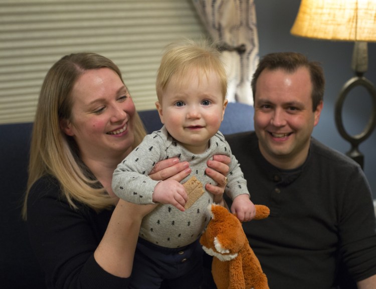 Caitlin Gilmet and Steven Darnley of Portland say before their now-year-old son, Thomas Darnley, was old enough to be inoculated, he contracted chickenpox at a local day care.
