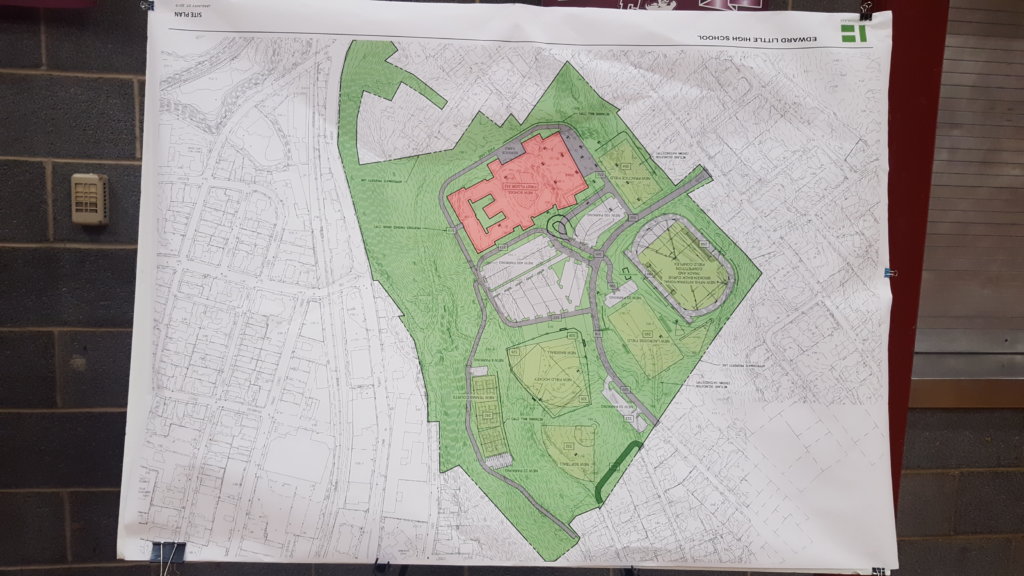 The layout of the proposed Edward Little High School campus is shown in this drawing officials have posted for public input in the school.