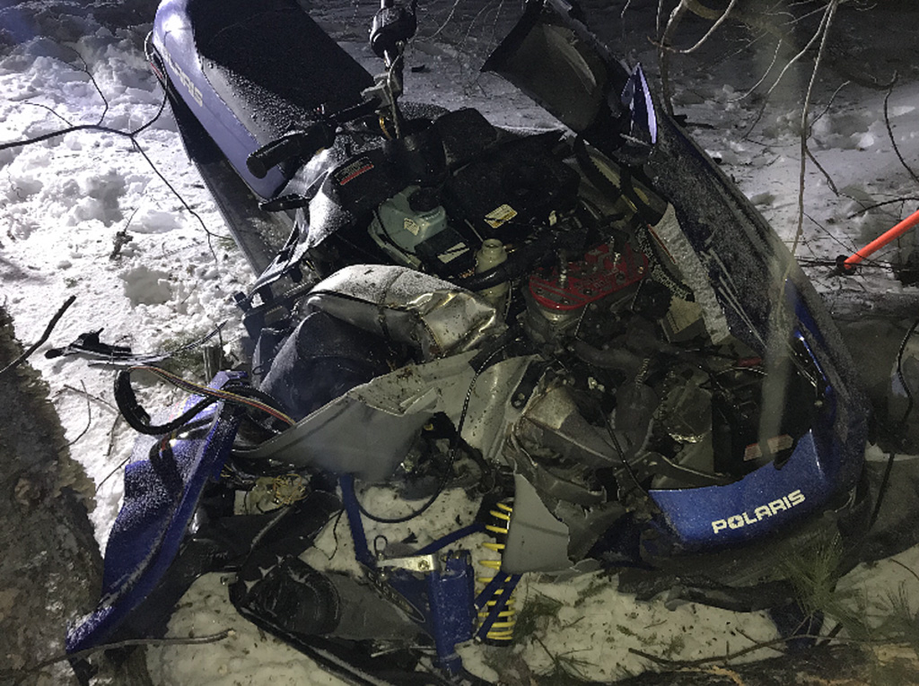 Martha Carroll of Brighton, Massachusetts, died when the snowmobile she was operating crashed into trees at a high rate of speed in Wayne on Saturday evening.