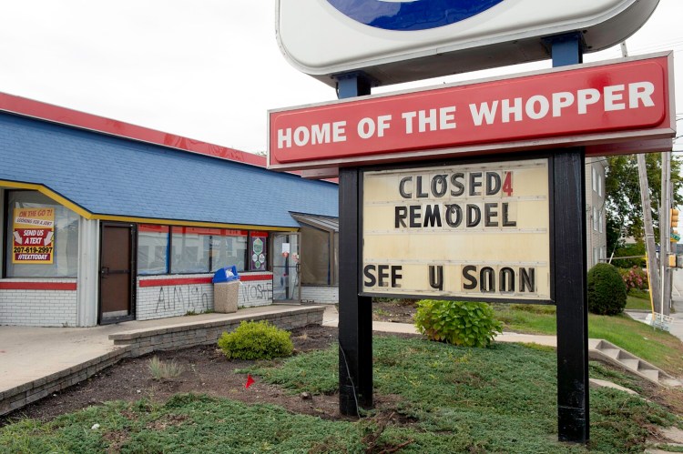 Burger King on Lisbon Street in Lewiston will be demolished by Almighty Waste. The Home of the Whopper is currently closed.