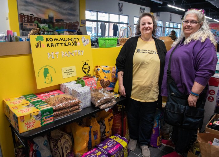 Larissa Ryerson and Amy Sanchez are the driving force behind the Pet Pantry, housed at Kaydenz Kitchen in Lewiston.