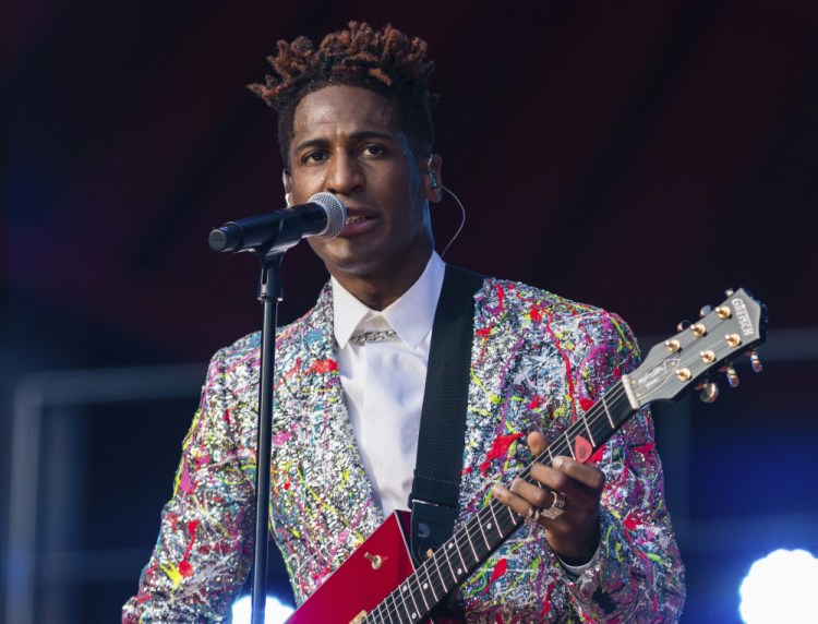 Jon Batiste, shown performing during the Global Citizen festival in September in New York, has received 11 Grammy Award nominations, including ones for album of the year, record of the year, and best R&B album. 