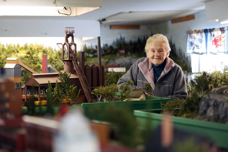 Helen Beal, 87, and her husband spent 20 years building this elaborate model railroad layout in a building next to their Jonesport home and allowing visitors in to see depictions of Maine towns and landmarks. Nearly a decade after Harold Beal's death, the model railroad will be moved to the Seashore Trolley Museum in Kennebunk and housed in a new building funded by a philanthropist who discovered the Beals' railroad while driving to Canada. 