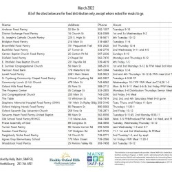 Foothills Community Food Calendar