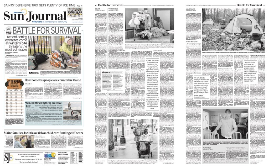 Sun Journal, Kennebec Journal and Morning Sentinel win New England recognition for ‘Homeless in Maine’ project