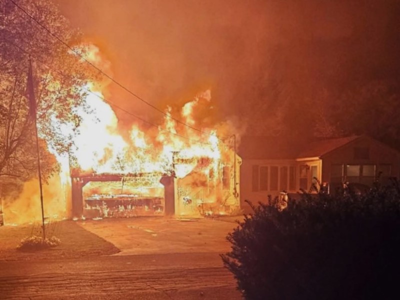 Peru garage destroyed, home badly damaged in Tuesday morning fire