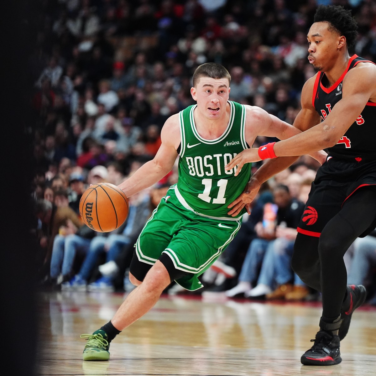 Short-handed Celtics win again in Toronto