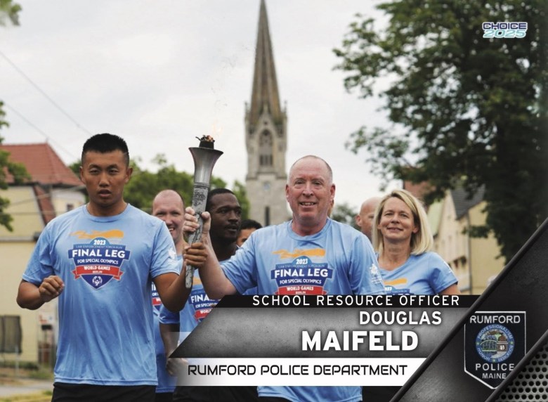 Rumford school resource officer gets his own cop card